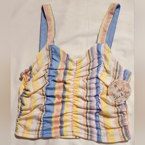 Jolie & Joy 2 pc Striped Ruched Top & Ruffle Skirt - Picture 2 of 7